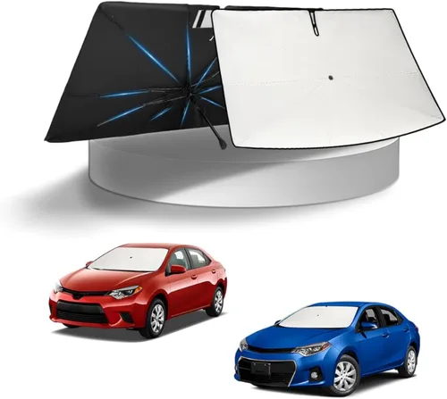 Vista 271 de KUST - Parasol plegable para parabrisas para BMW X1 E84, accesorios 2011 2012 2013 2014 2015, protector de visera de sol ajustable que bloquea