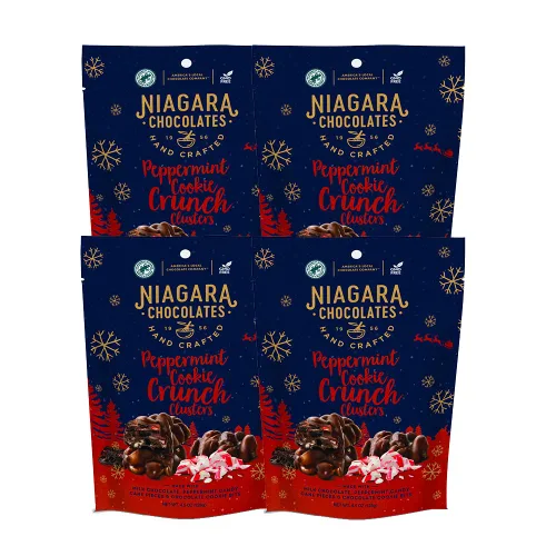 Vista 6 de Niagara Chocolates Tazas de mantequilla de maní de chocolate con leche, paquete de 4 bolsas de pie (4.5 onzas), sin OMG, chocolate premium, hechas a