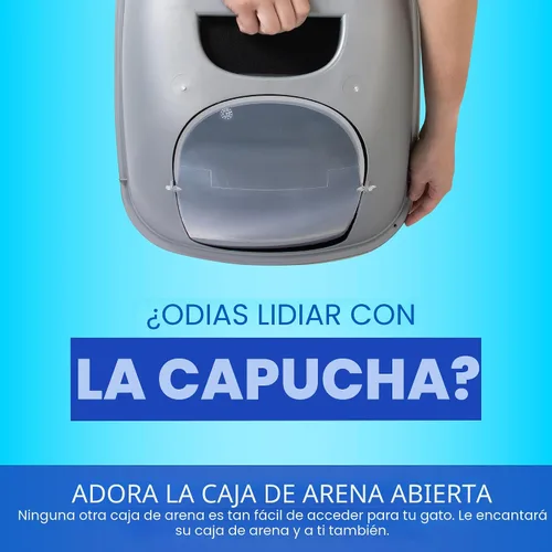 Vista 8 de Petmate Bandeja de arena, azul/gris, pequeña, fabricada en Estados Unidos