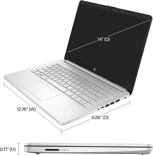 Vista 8 de HP 14 portátiles, Intel Celeron N4120, 8 GB de RAM, 128 GB eMMC + tarjeta