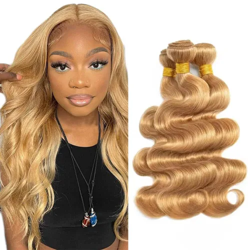 Vista 276 de 300g 1B27 Human Hair Bundles Honey Blonde Bundles Human Hair 10A Brazilian Virgin Remy Hair Extensions 8 10 12 Inch