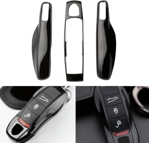 Vista 23 de x xotic tech Funda Protectora de Carcasa de Llavero Inteligente Estilo Fibra de Carbono Compatible con Porsche Boxster Cayenne Panamera Cayman Macan