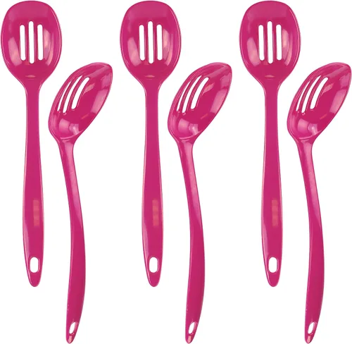Vista 11 de Reston Lloyd Cuchara ranurada de melamina utensilio de cocina de alta calidad con mango ergonómico resistente al calor, plástico duradero sin BPA