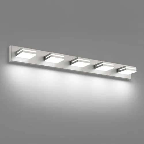 Vista 72 de SineRise - Moderna lámpara LED para tocador de baño (2 luces, 39.4 cm, regulable), iluminación de pared de baño moderna de acrílico cepillado sobre