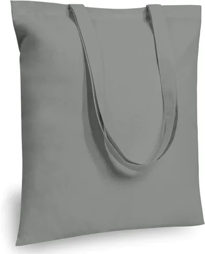 Vista 8 de TOPDesign Paquete de 10 bolsas de mano económicas de algodón de 11.8"x13", bolsas de tela ligeras y pequeñas reutilizables para compras de Beige