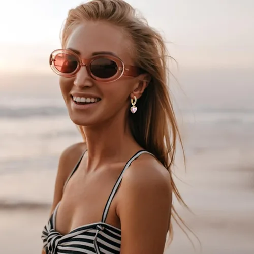 Vista 6 de Aretes colgantes de corazón para mujer, chapados en oro blanco, circonita cúbica de moda, hipoalergénicos, para el día de San Valentín