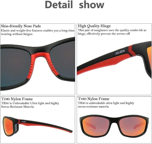 Vista 4 de JOJEN Polarized Sports Sunglasses for Women Men Running Golf Fishing Cycling Driving 100 UV Protection Sun Glasses JE001