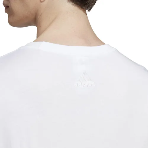 Vista 3 de adidas Camiseta básica con logotipo bordado lineal para hombre