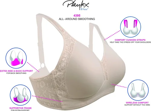 Vista 6 de Playtex Comfort-Flex sostén sin alambre, sin costuras, de 18 horas, para mujer