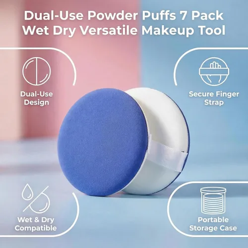 Vista 3 de Cojín de aire húmedo y seco de doble uso BB CC crema esponja base de maquillaje licuadora de maquillaje esponja de belleza impecable para cremas