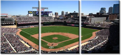 Vista 11 de TUMOVO American Major Baseball - Lienzo decorativo para pared, diseño de estadio de los Bravos, 3 piezas, arte de pared de Filadelfia, cuadros