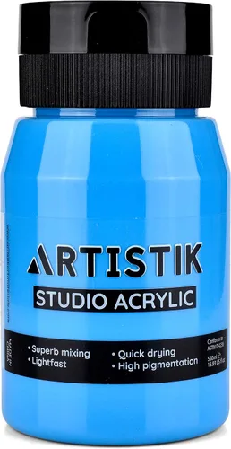 Vista 9 de Artistic Tarro de pintura acrílica, suministros de pintura de alto pigmento a prueba de decoloración, adecuado para lienzo, madera, cuero, tela