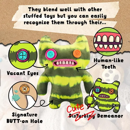 Vista 3 de Fuggler Originals - Monstruo feo y divertido de 9 pulgadas de peluche, monstruo indeciso de laboratorio