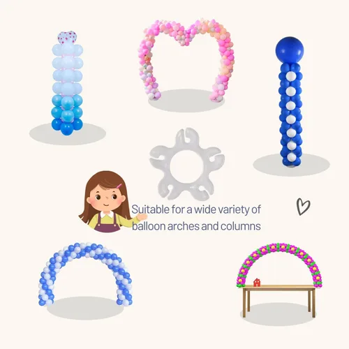 Vista 5 de Miliocry Clips para globos, 50 unidades, hebilla de soporte de arco de globos, conectores de flores para globos, soportes de clip para decoración