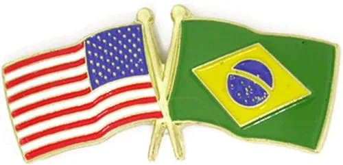 Vista 167 de PinMart Pin de solapa esmaltado con bandera de la amistad cruzada de Estados Unidos y el mundo