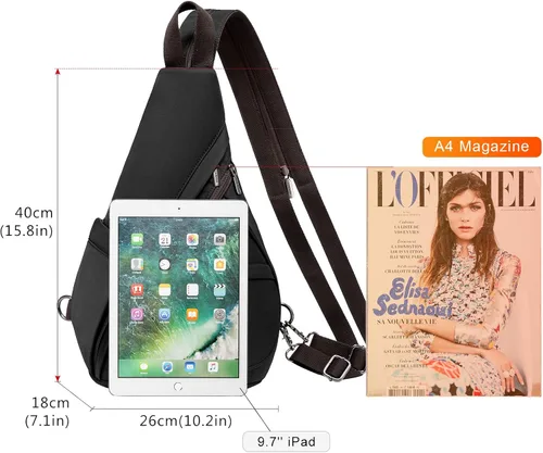 Vista 4 de LOVEVOOK Bolso bandolera bandolera mochila bandolera mochila bandolera bolsa de hombro casual mochilas para mujeres hombres ciclismo senderismo