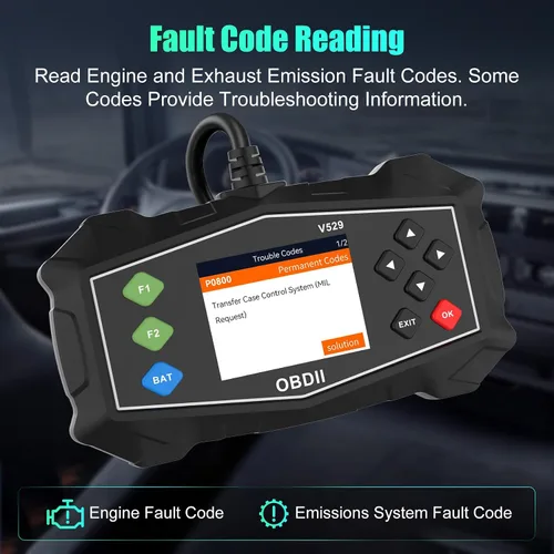 Vista 7 de Herramienta de diagnóstico del escáner OBD2, escáner automotriz profesional con prueba de batería, lector de código de luz del motor, flujo