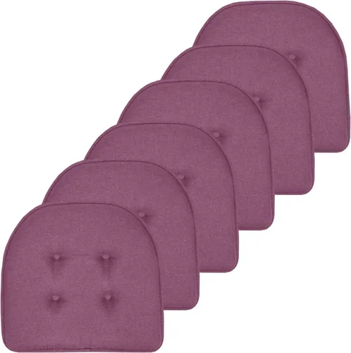 Vista 51 de Sweet Home Collection - Cojín de asiento de espuma viscoelástica y respaldo de caucho antideslizante con capitoné para silla, cojín en U, 17x16 Gris