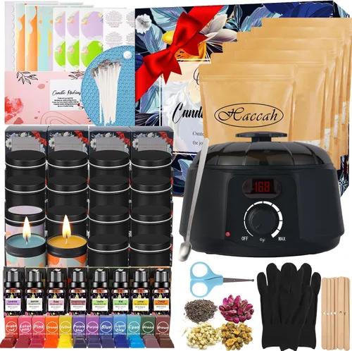 Vista 10 de Kit completo de fabricación de velas con fundidor de cera, suministros de fabricación, regalo de manualidades para niños, principiantes, adultos