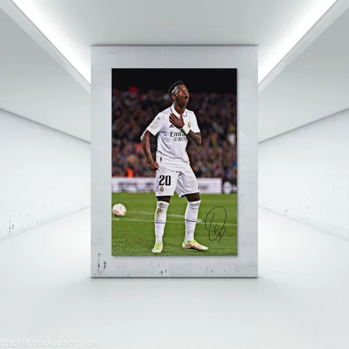 Vista 7 de LOGAUT Vinicius Jr Poster Vini Jr - Póster de fútbol firmado para pared, pintura estética para decoración del hogar, (V5106), sin marco, 24 x 36