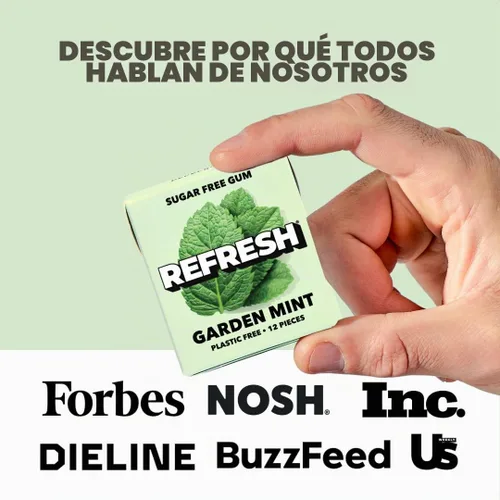 Vista 6 de Refresh Gum Garden Mint, goma de mascar de xilitol natural sin azúcar