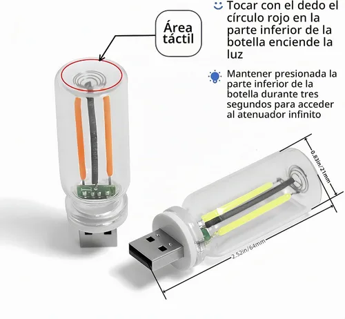 Vista 6 de Luz nocturna USB innovadora: nueva luz de ambiente táctil para cama y coche, botella de vidrio de cerámica LED – Perfecta para decoración mini Azul