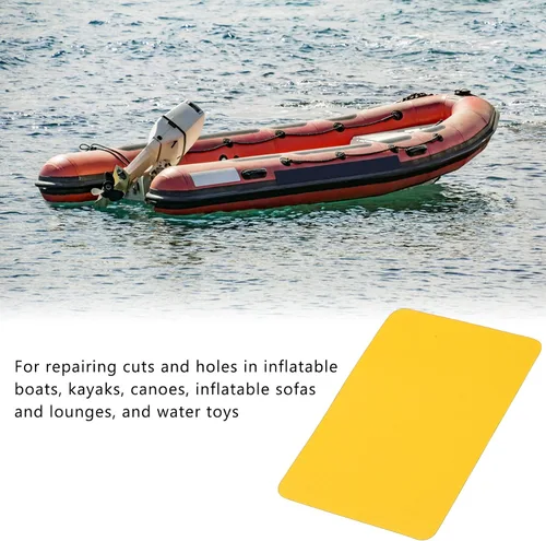 Vista 5 de Astibym Kit de parches de reparación, juego de parches de PVC profesional 6 piezas para kayak (amarillo), navegación