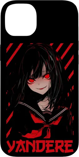 Vista 15 de Funda para iPhone 16 Yandere Anime Girl Kawaii Emo Goth Otaku Anime Manga Lover
