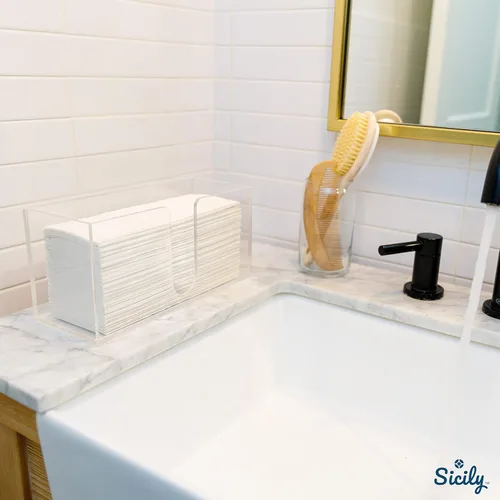 Vista 6 de Toallero de papel acrílico (acrílico de 0.197 in), dispensador de toallas de papel para encimera, baño, cocina