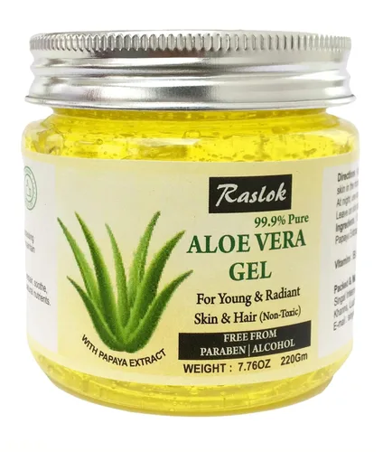 Vista 10 de Raslok Gel de Aloe Vera Puro Natural Orgánico para Hidratar la Piel Facial y Cuidado del Cabello (Pepino, 7.76 OZ)