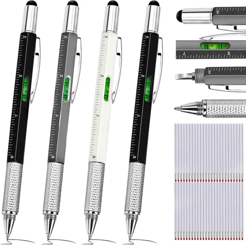 Vista 16 de Zhanmai 16 Piezas Bolígrafos Multiherramienta 6 en 1 Juego de Bolígrafos Multi-herramienta con Repuestos para Regalos de Cumpleaños de Hombres