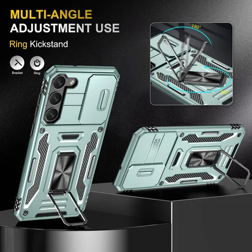 Vista 4 de ANGELAS - Funda a prueba de golpes para Samsung Galaxy S23 Plus, parachoques de silicona TPU con protección anticaídas, cubierta deslizante