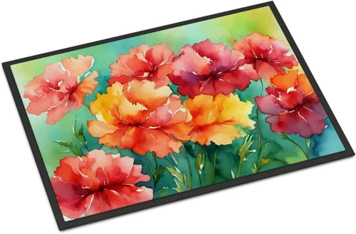 Vista 98 de Caroline's Treasures DAC1621MAT - Felpudo con diseño de camelia en acuarela de 18 x 27 pulgadas, tapete para puerta delantera, para interiores