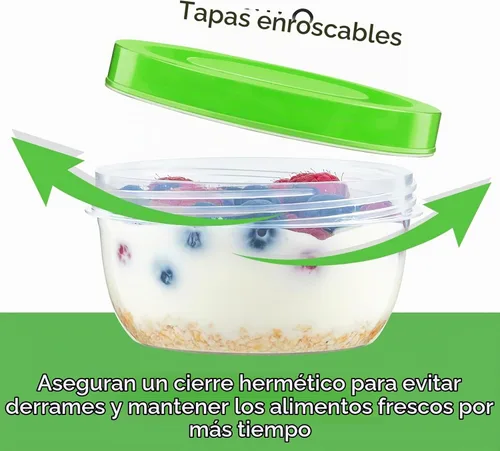 Vista 3 de Zezzxu Recipientes pequeños de almacenamiento para congelador de 5 onzas con tapas de rosca, paquete de 12 tarros de plástico reutilizables