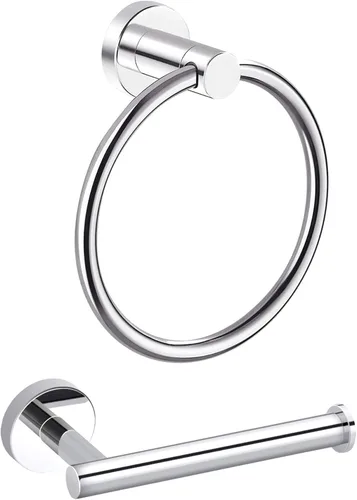 Vista 13 de Marmolux Acc - Toallero con forma de anilla cepillado dorado - Moderno soporte para toallas de mano - Barra de toallas de baño de acero inoxidable