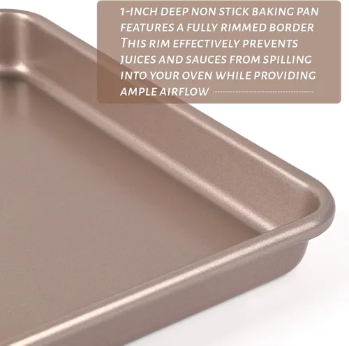 Vista 3 de WMKGG Bandeja de 11 Pulgadas para Freidora de Aire y Horno Tostador, Juego de 2 Bandejas Antiadherentes de Acero al Carbono para Hornear Galletas