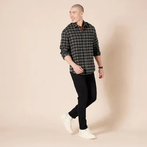Vista 5 de Tienda Essentials Camisa de franela de manga larga para hombre (disponible en tallas grandes y altas)