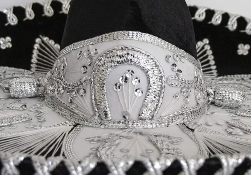 Vista 8 de Sombrero mexicano auténtico para adultos. Sombrero Mariachi Charro, sombrero mexicano de alta calidad para fiestas de disfraces, 5 de mayo, 16
