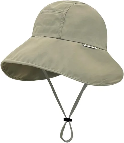 Vista 11 de Sombrero de sol para mujer de ala ancha con protección solar UPF 50+, para pesca, senderismo, exterior, verano, secado rápido Beige