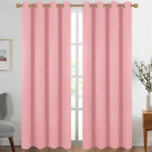Vista 80 de Diraysid Cortinas opacas beige con ojales para dormitorio, con aislamiento térmico, cortinas de oscurecimiento de habitación, 38 x 54 pulgadas, 2