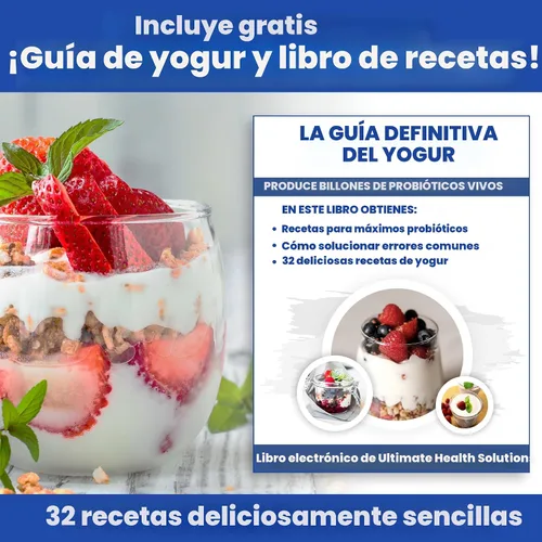 Vista 4 de Ultimate Yogurtera de Probióticos con Tiempo y Temperatura Ajustable - Produce Trillones de Probióticos Vivos con Dos Contenedores de 1 Quart