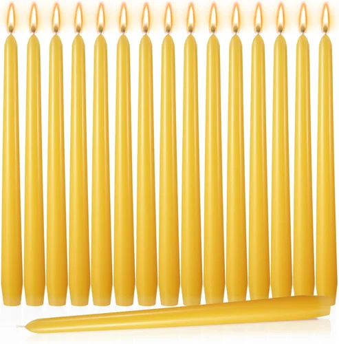 Vista 13 de MTLEE 16 velas cónicas de 10 pulgadas de largo a granel, sin humo, sin perfume, cera de parafina con mecha de algodón para el día de San Valentín