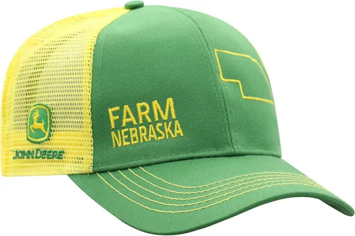 Vista 114 de John Deere Gorra de béisbol con logotipo y malla trasera con contraste, para hombre