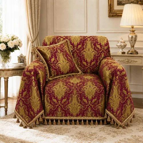 Vista 12 de Loom and Mill - Fundas clásicas de jacquard para sofá, 71 x 118 pulgadas, color negro Vintage Sofa Slipcovers Couch Covers for Sectional L