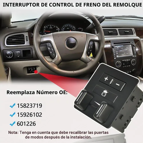 Vista 6 de Interruptor de control de freno de remolque compatible con Cadillac Escalade Chevy Avalanche Silverado 1500 2500 3500 Suburban Tahoe GMC Sierra