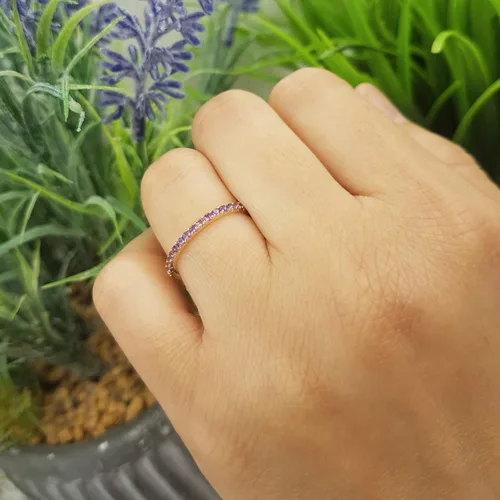 Vista 2 de Dazzlingrock Collection Anillo de boda elegante con piedras preciosas o diamantes redondos para mujer en oro macizo