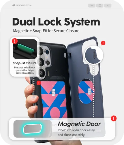 Vista 189 de GOOSPERY Parachoques magnético para puerta compatible con Galaxy S9 Plus, tarjetero tipo billetera con cierre automático por iman, funda protectora