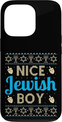 Vista 10 de Nice Jewish Boy Ugly Hanukkah Sweater Funny Jewish Chanukkah Case for iPhone 16