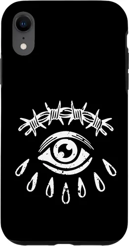 Vista 8 de iPhone 14 alambre de púas ojo gótico grunge punk alternativa tatuaje flash caso