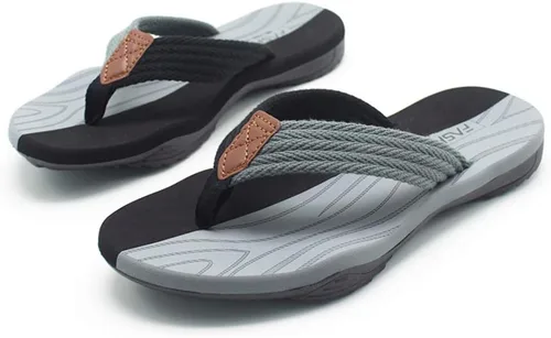 Vista 4 de Husmeu Sandalias de verano para hombre, sandalias de playa para hombre, antideslizantes, cómodas, con soporte de arco, sandalias de tanga, zapatos